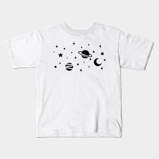 Flat design of planets and star dust Kids T-Shirt